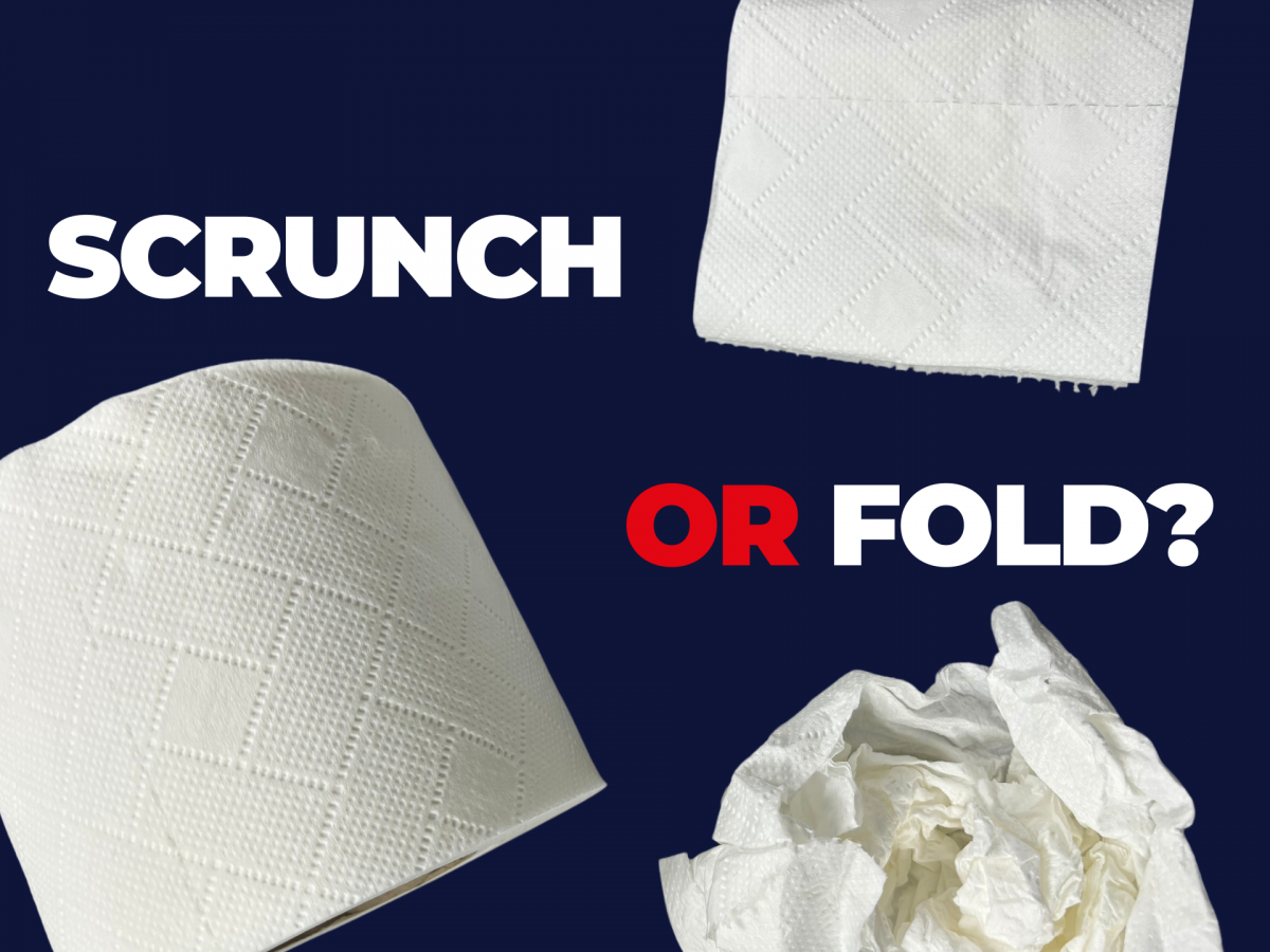 scrunch or fold toilet paper